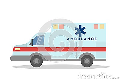 Isolated ambulance van. Vector Illustration