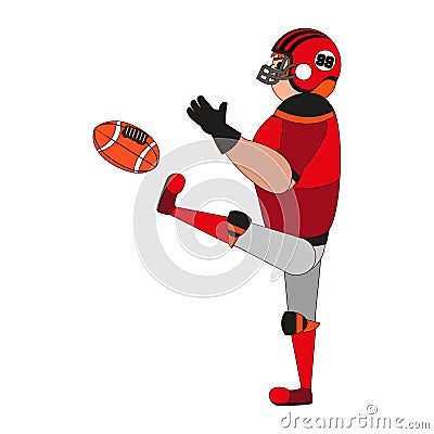 Isolated amercian football player cartoon Vector Illustration