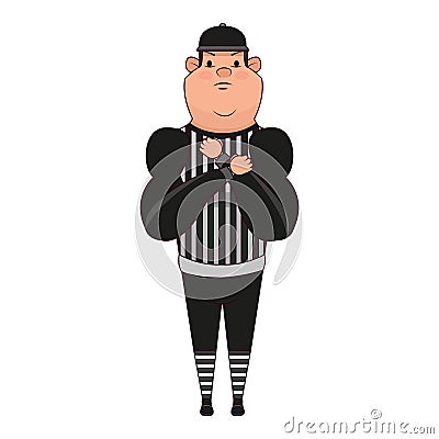 Isolated american football referee cartoon Vector Illustration