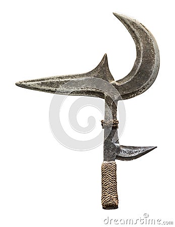 Isolated Ancient African Throwing Knife Stock Photo