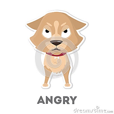 Isolated angry dog. Vector Illustration