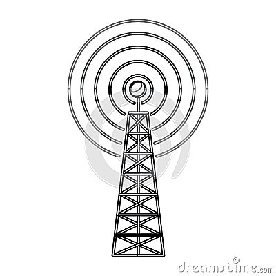 Isolated antenna signal device design Vector Illustration