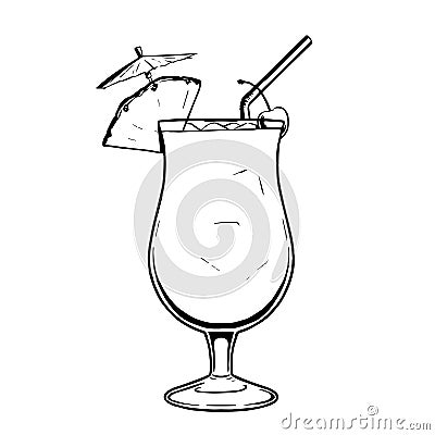 Isolated apple cocktail draw illustration vector Vector Illustration