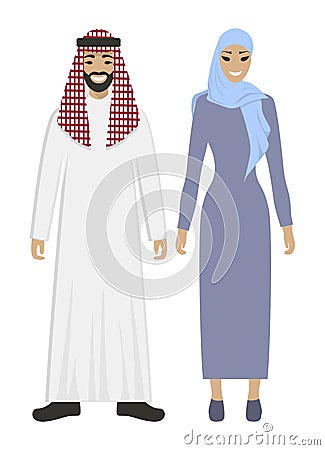 Isolated arabic couple. Vector Illustration