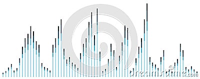 Isolated audio wave display vector Vector Illustration