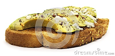 Isolated Avocado Toast Stock Photo