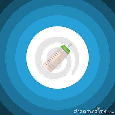 Isolated Baby Bottle Flat Icon. Feeder Vector Element Can Be Used For Baby, Bottle, Feeder Design Concept. Vector Illustration