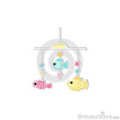 Isolated Baby crib mobile vector in cartoon style Vector Illustration
