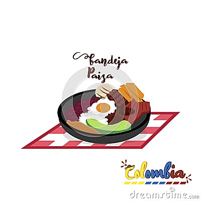 Isolated bandeja paisa Vector Illustration