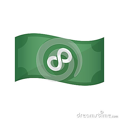 Isolated bank note with an infinite sign Stock Photo