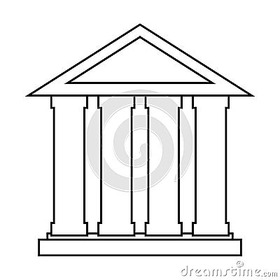 Isolated bank white draw Vector Illustration