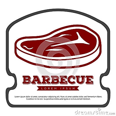 Isolated barbecue label Vector Illustration