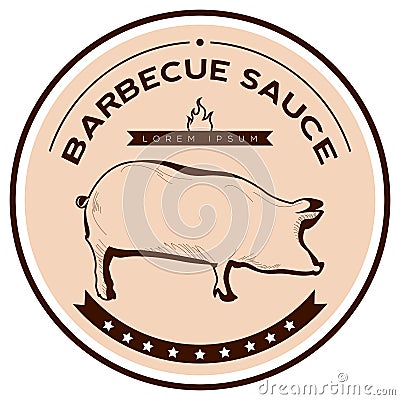 Isolated barbecue label Vector Illustration