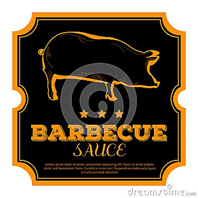 Isolated barbecue label Vector Illustration