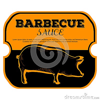 Isolated barbecue label Vector Illustration