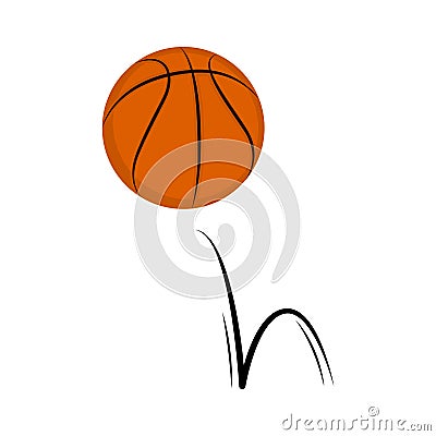 Isolated basketball ball with a bounce effect Vector Illustration