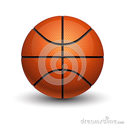 Isolated basketball ball with shadow. Sport game Vector Illustration