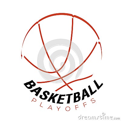 Isolated basketball emblem Cartoon Illustration