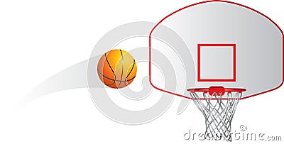 Isolated basketball and hoop Vector Illustration