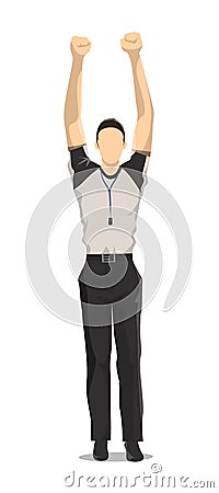 Isolated basketball referee. Vector Illustration