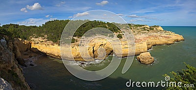 Isolated beach near Carvoeiro, Algarve Stock Photo