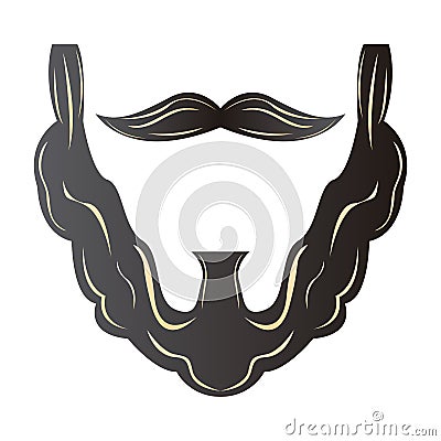 Isolated beard silhouette Vector Illustration