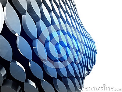 Isolated bended blue shape bulge wallpaper Cartoon Illustration