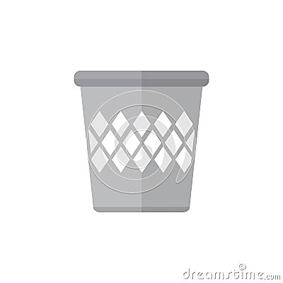 Isolated Bin Flat Icon. Trashcan Vector Element Can Be Used For Trashcan, Bin, Basket Design Concept. Vector Illustration