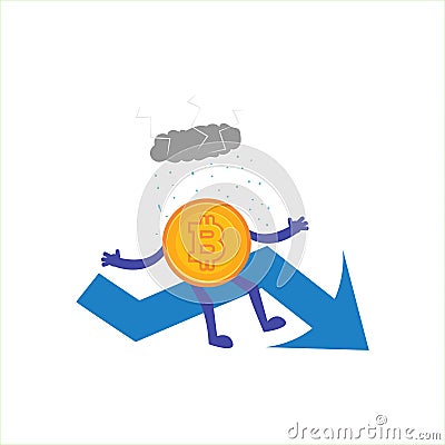 Isolated bitcoin concept Crypto currency Vector Vector Illustration