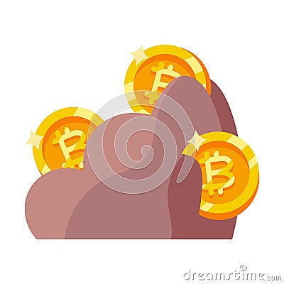 Isolated bitcoin concept Crypto currency Vector Vector Illustration