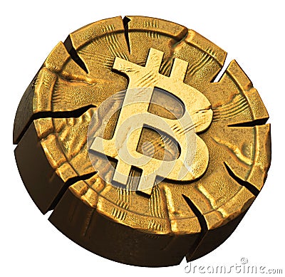 Isolated. Bitcoin. Cryptocurrency mining. Stock Photo