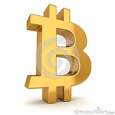 Isolated Bitcoin Symbol Stock Photo