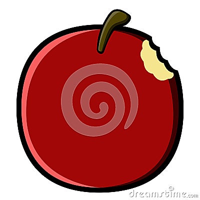 Isolated bitten apple Vector Illustration