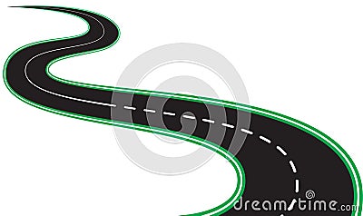 Isolated black asphalt roads and roadsides Stock Photo