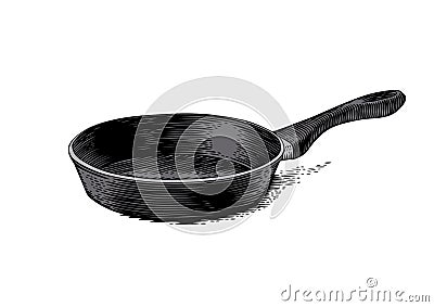 Isolated black frying pan Vector Illustration