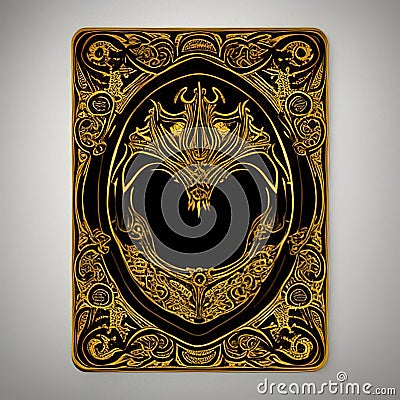 Gothic plaque with intricate gold motif AI Cartoon Illustration