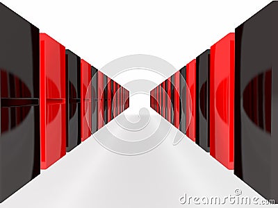 An isolated black and red domino blocks Stock Photo