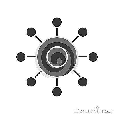 Isolated black spinner icon. Cartoon Illustration