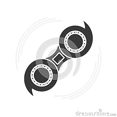 Isolated black spinner icon. Vector Illustration