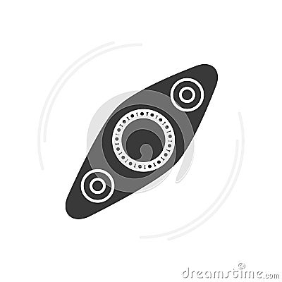 Isolated black spinner icon. Cartoon Illustration