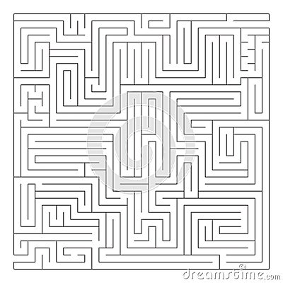 Isolated black square maze labyrinth Vector Illustration