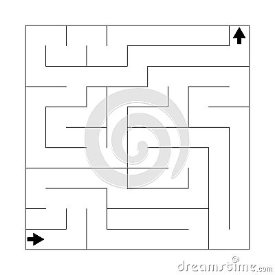 Isolated black square maze labyrinth Vector Illustration