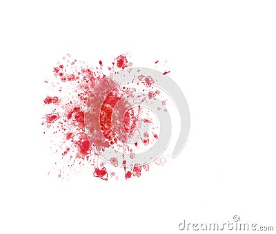 Isolated blood stain on white Stock Photo