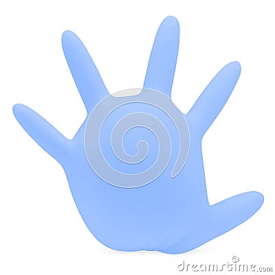 Isolated Blown Up Blue Surgical and Utility Rubber Glove Stock Photo