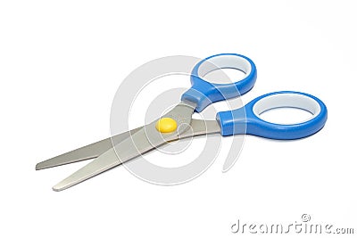 Isolated blue scissors Stock Photo