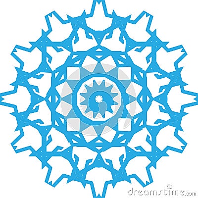 Blue snowflake on white background Stock Photo