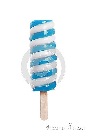 Isolated blueberry vanilla swirl popsicle Stock Photo