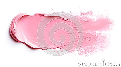 Isolated blush Brush Stroke on a white Background. Acrylic Paint Texture with Copy Space Stock Photo