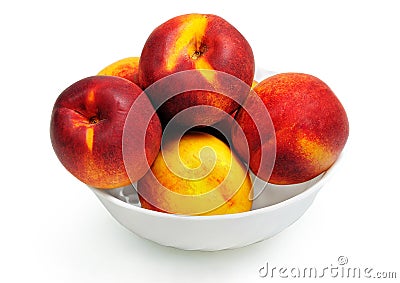 Isolated bowl with nectarine Stock Photo