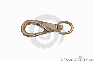 Isolated brass clasp or hook Stock Photo